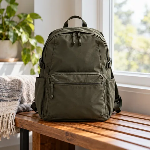 Illustrative unbranded backpack for commuting and short trips.